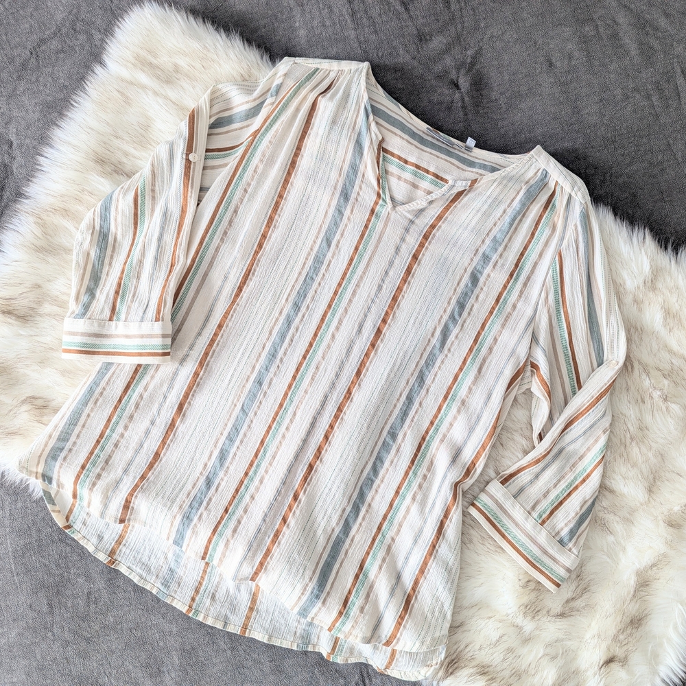 Striped V-Neck Women's Top